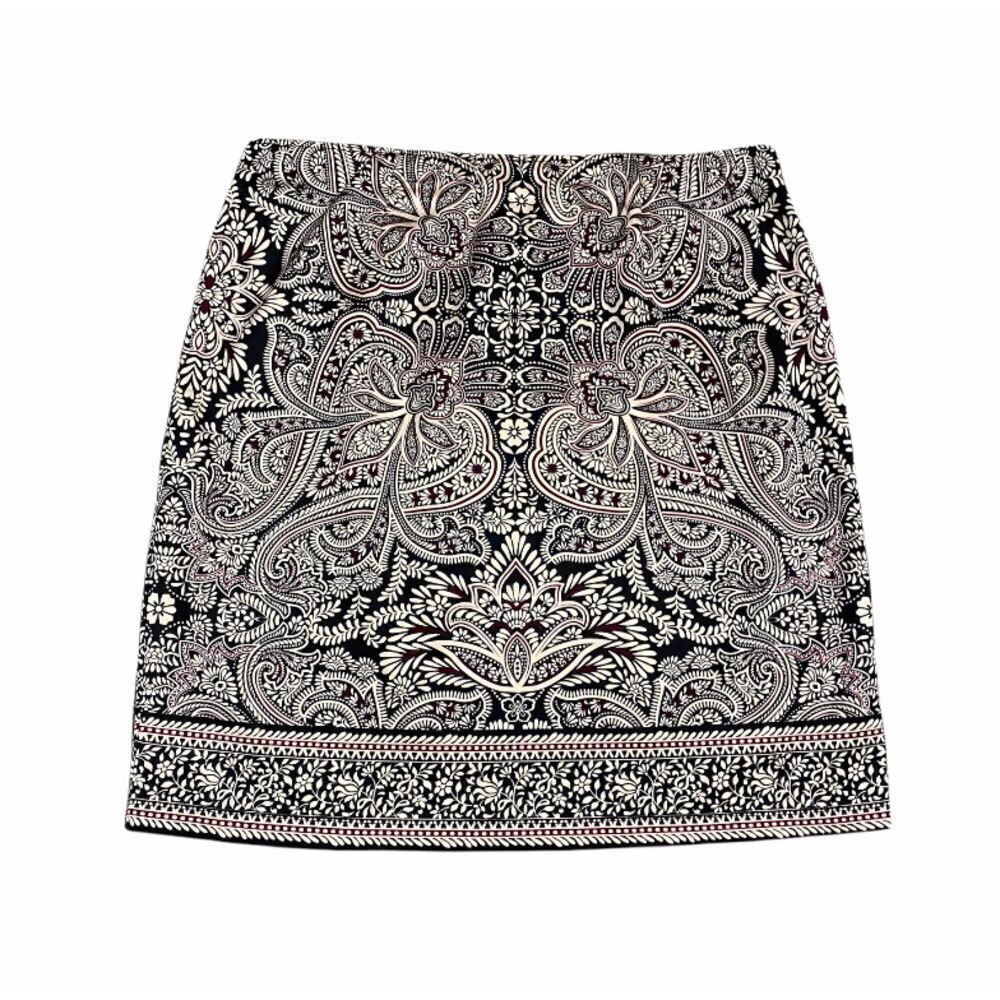 Valerie Stevens Black Berry & Taupe Print Pencil Skirt NWOT